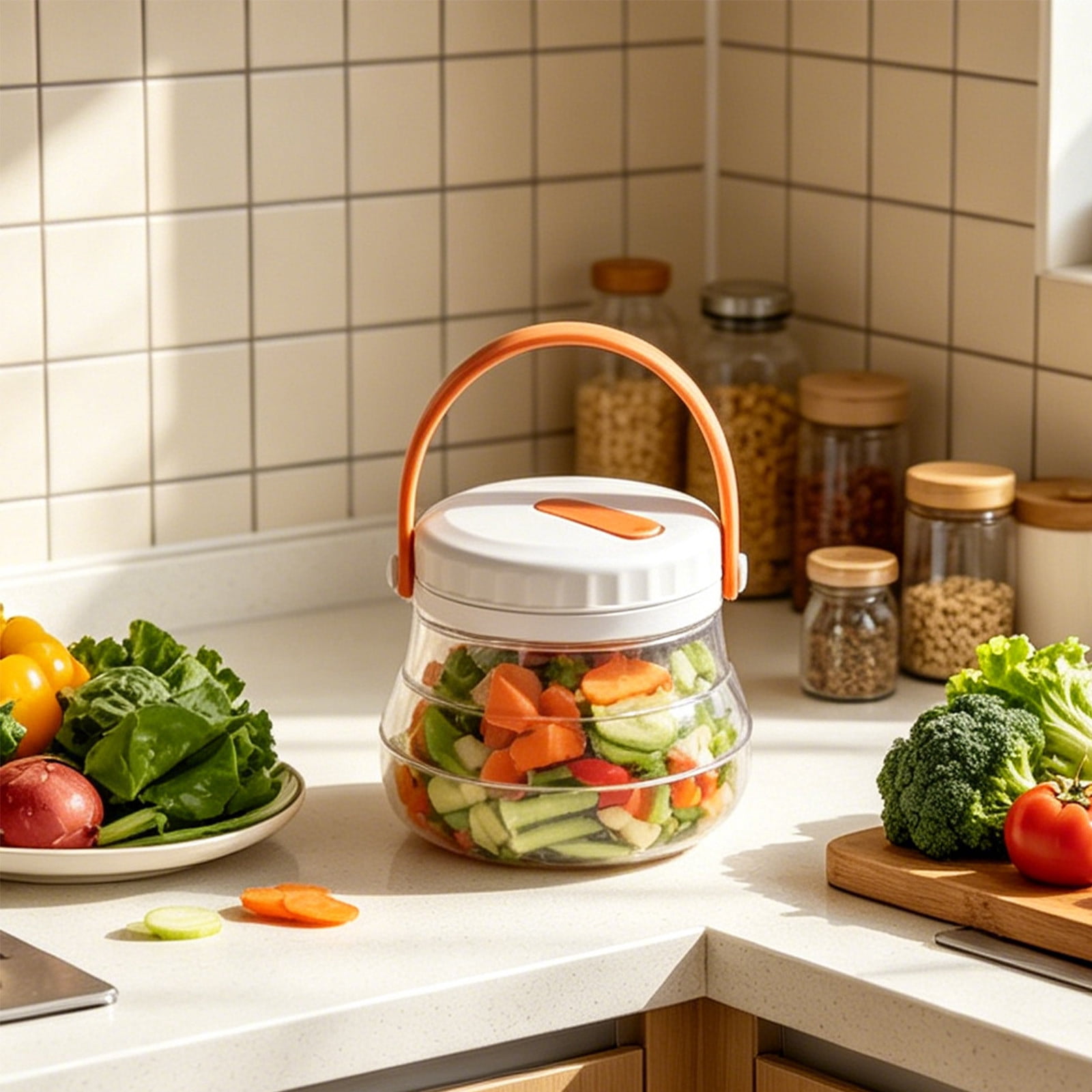 Silicone Fresh-Keeping Bucket, Portable Food Storage Container ...
