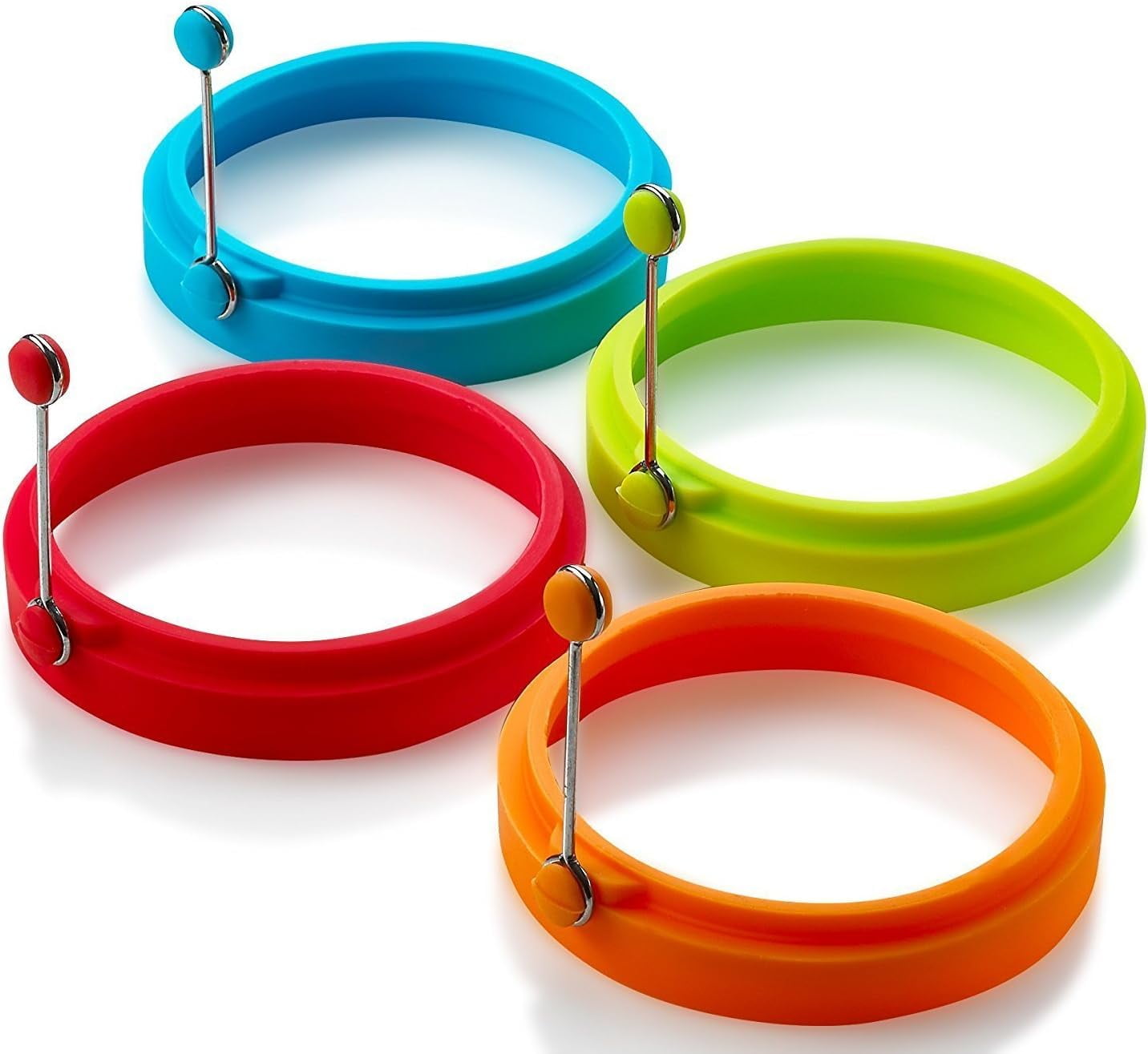 Multicolor Silicone Non-Stick Egg and Pancake Mold Rings Set