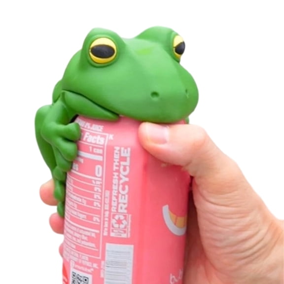 Silicone Frog-Shaped Reusable Can Lid for Sodas Beverage Protector Portable Sealing Cover for Drinkware