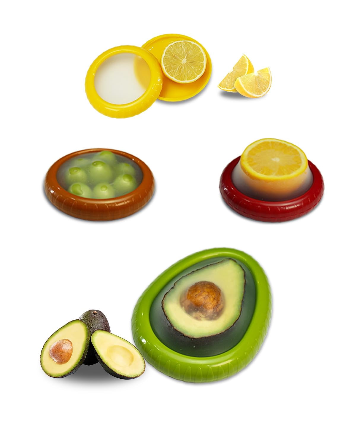HAPSAON Silicone Fruit & Veggie Containers – Airtight Fridge Storage Boxes (Multi-Color Set) 5 thumbnail image