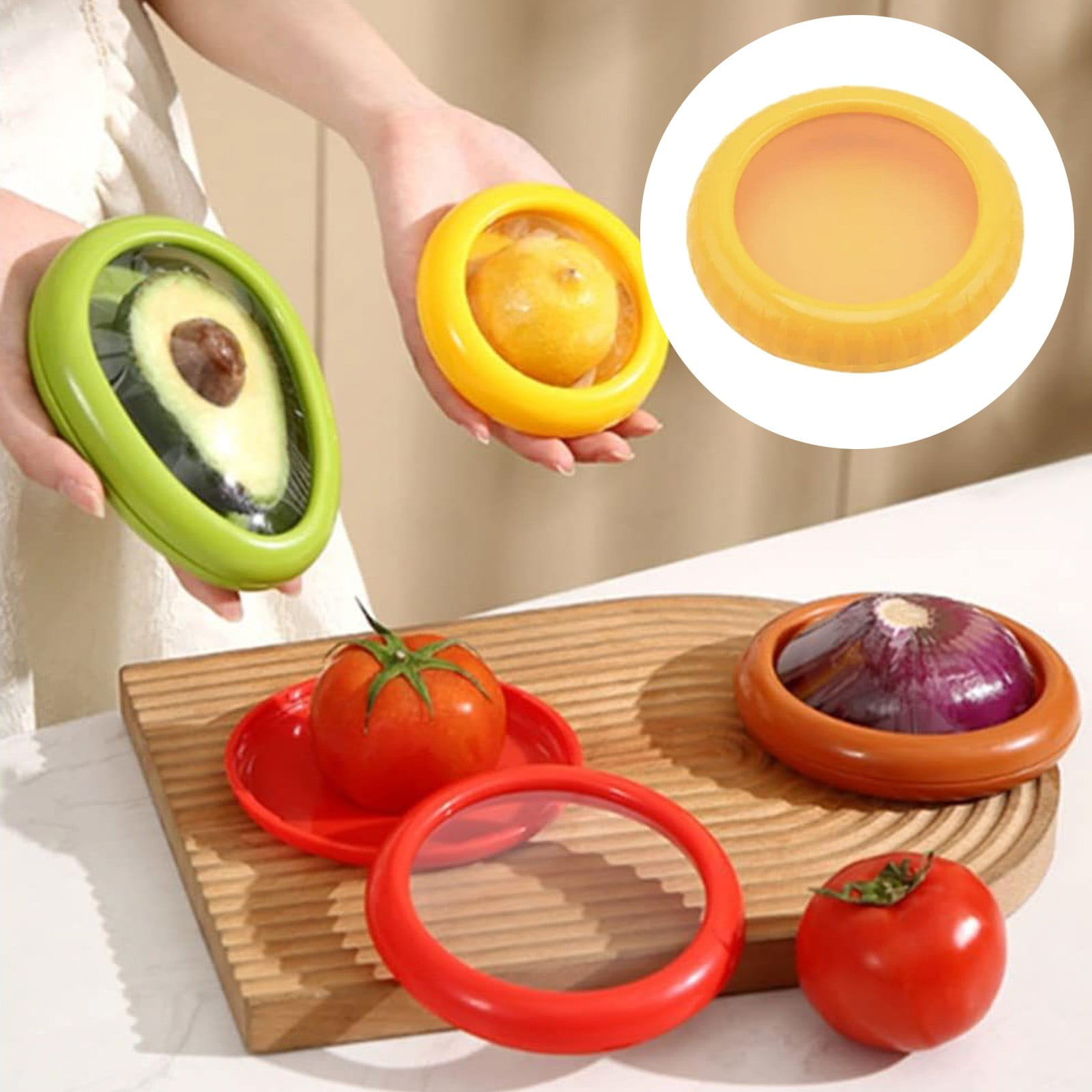 Silicone Fruit and Vegetable Storage Containers Set for Fridge, Onion