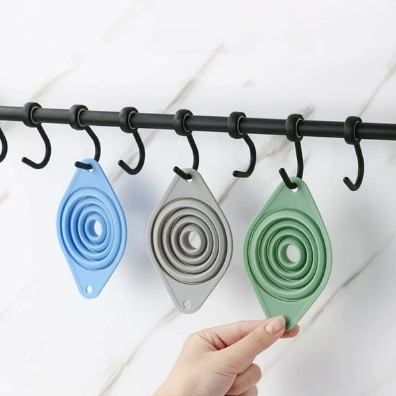 Silicone Funnel Set, 3-pack Foldable Kitchen Funnels, Large and Small Opening, Dishwasher Safe, for Bottles and Containers,Vsgery