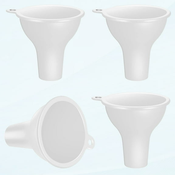 Silicone Funnels 4 Pieces Wide Mouth Funnel Flexible Funnel Sauce Funnel Canning Funnel Kitchen Funnel Set for Home Restaurant Kitchen Squeeze Bottles Jar Cans, 3.2 x 1 Inch(White)