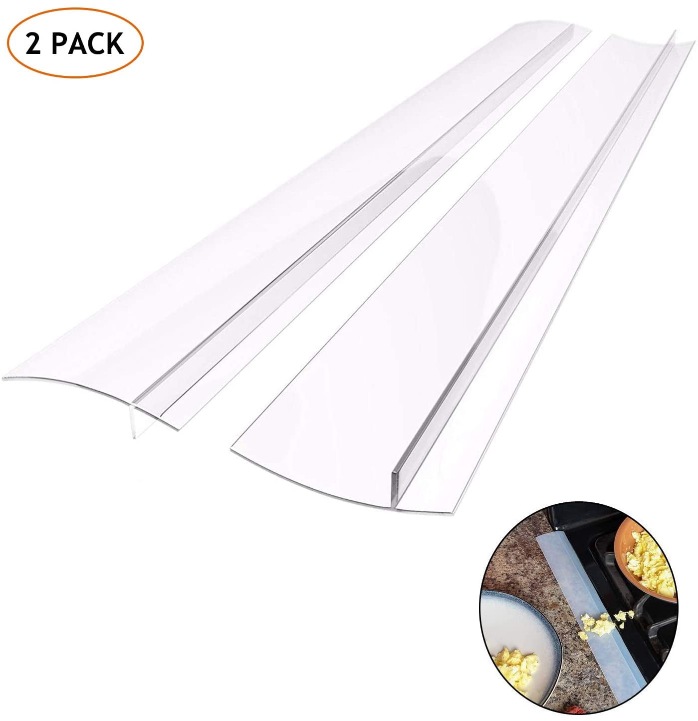 Silicone Gap Cover, (2 Pack) Silicone Gap Stopper Kitchen Stove Counter ...
