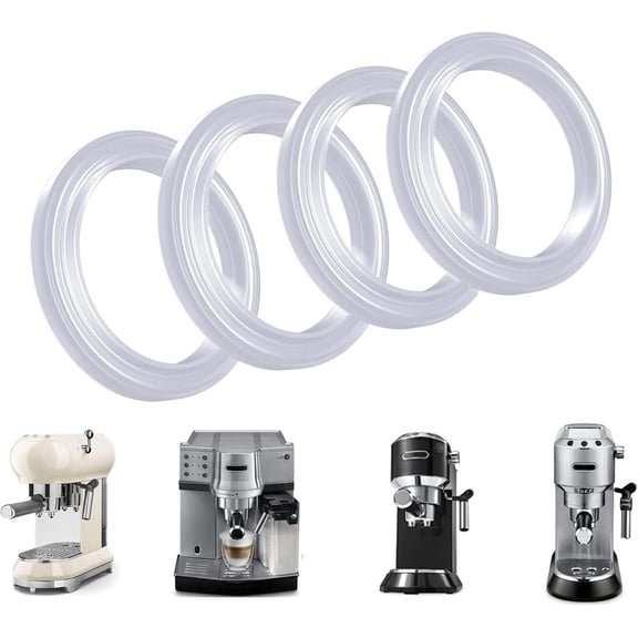 Silicone Gasket Steam Seal Ring for Delonghi Dedica EC680 EC685 EC695 EC820 EC785 EC885 EC850 EC860 EC9335M EC9355M EC9665M & Smeg ECF01, 4-Pack