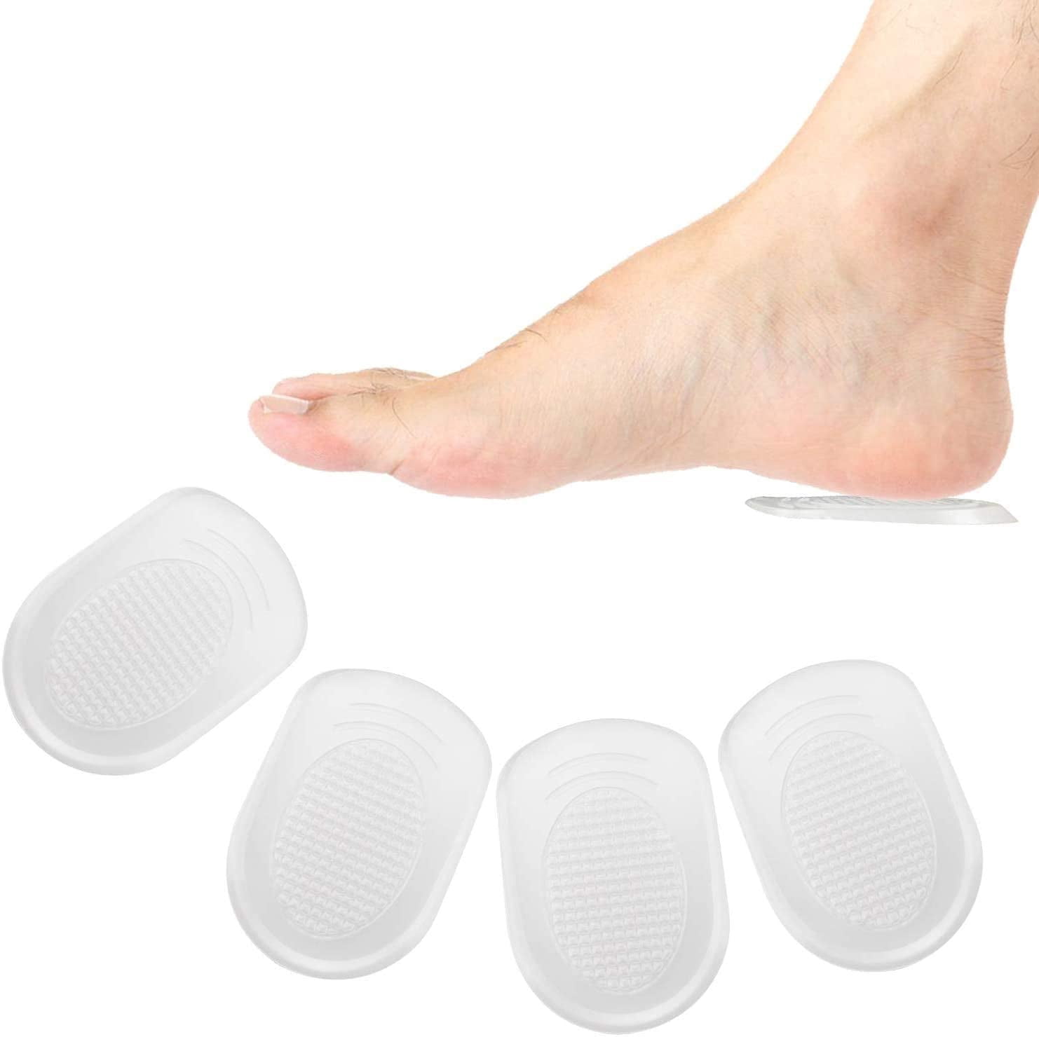 Silicone Gel Heel Cups - Shoe Inserts for Plantar Fasciitis, Sore Heel ...
