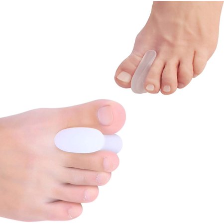 Silicone Gel Toe Separator/Toe Spacer/Toe Straightener | Relief Foot Bunion | for Overlapping Toes | Foot Care ((Simple + Fin) 4PCS Toe Separator)