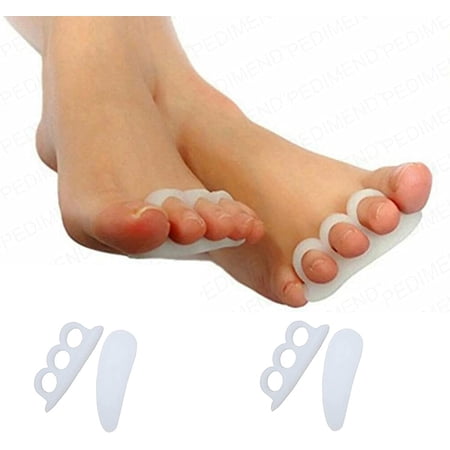 Silicone Gel Triple Loop Hammer Toe Pad (2PAIR - 4PCS) - Great for Claw Toes/Mallet Toes/Hammer Toes/Overlapping Toes - Improve Toe Alignment & Reduce Toe Overlap - Foot Care - by