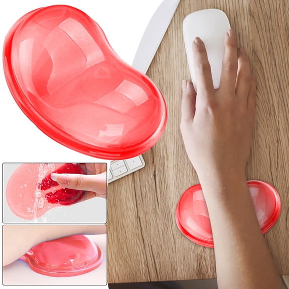 Heart Shaped Silicone Gel Wrist Rest - Translucent Ergonomic Mouse Pad for Computer & Office Use - Cute Hand Pillow Support to Reduce Wrist Fatigue & Pain