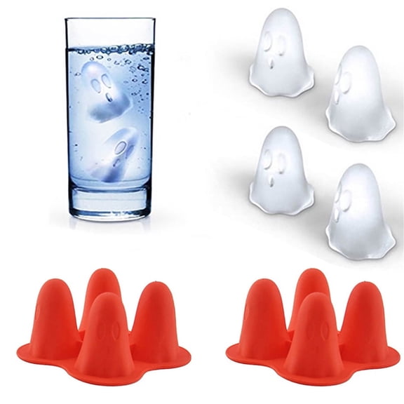 Silicone Ghost Ice Cube Tray Molds for Chocolate, Pudding, Jelly and Candy – Nonstick Easy Release Halloween Ice Maker for Drinks and DIY Treats (2 Pack)