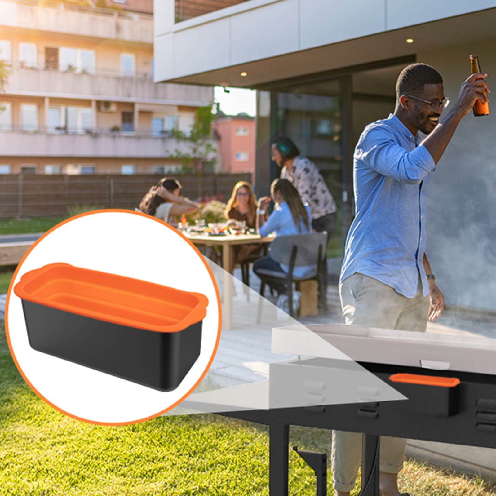 Silicone Grease Cup Liners Reusable Grease Oil Catcher Griddle Durable Pans Outdoor BBQ Grill