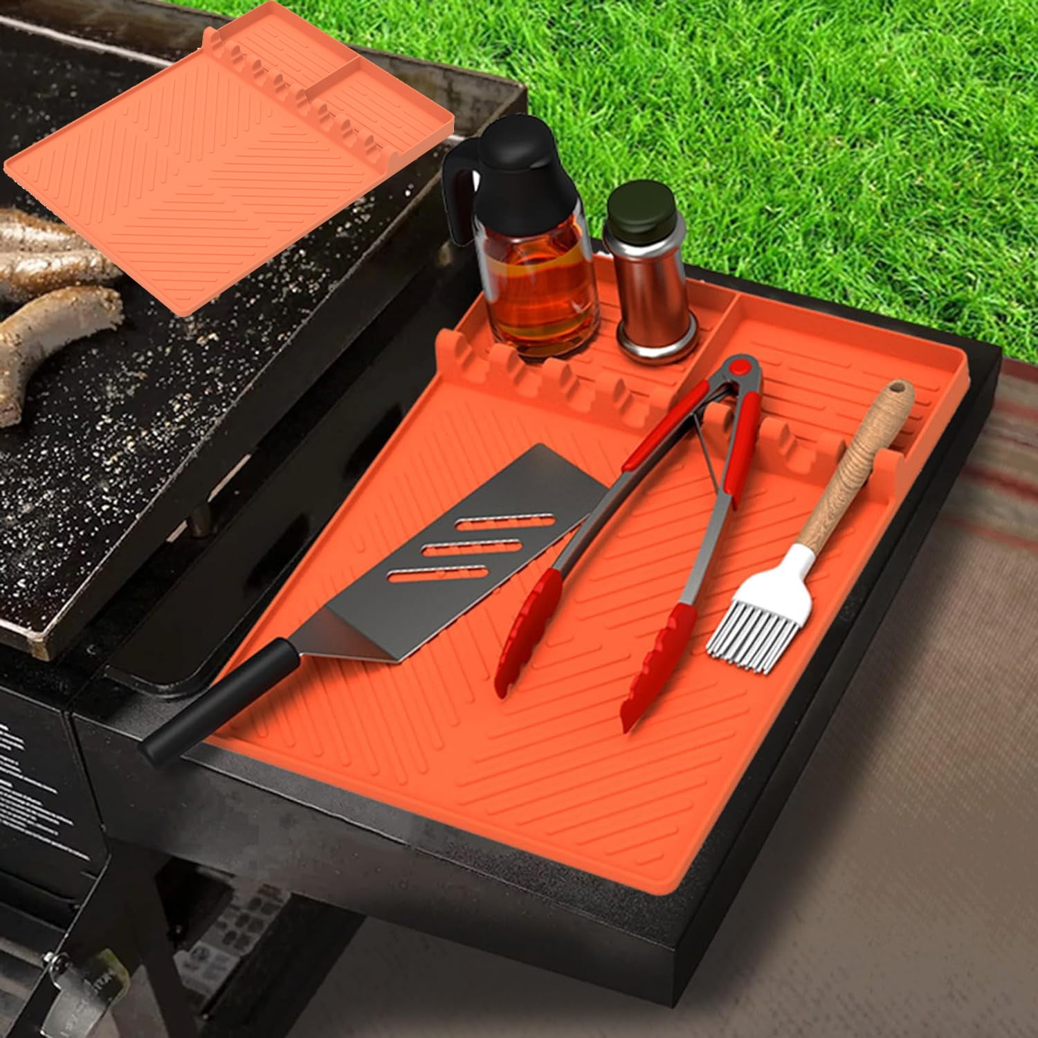 Silicone Griddle Tools Mat for Blackstone, Silicone Spatula Mat BBQ