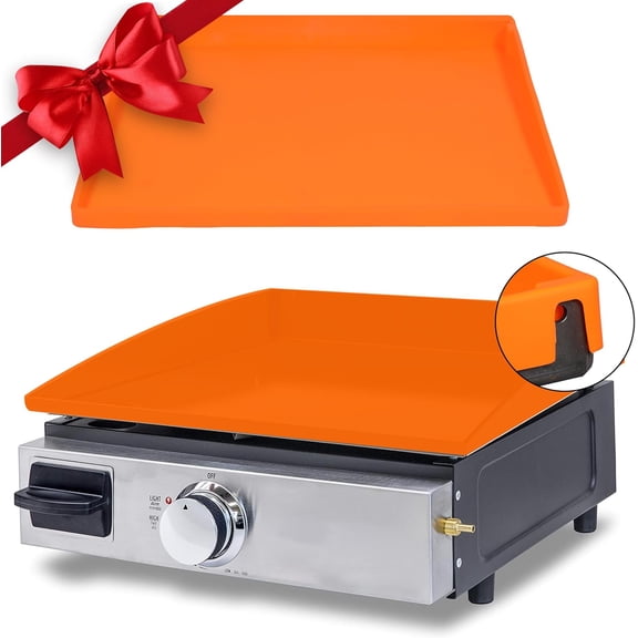 Silicone Grill Mat Compatible with stone - 17 Griddle Cover for Edge to Protection Inch Soft Heavy Duty Heat Resistant Orange Surface Guard