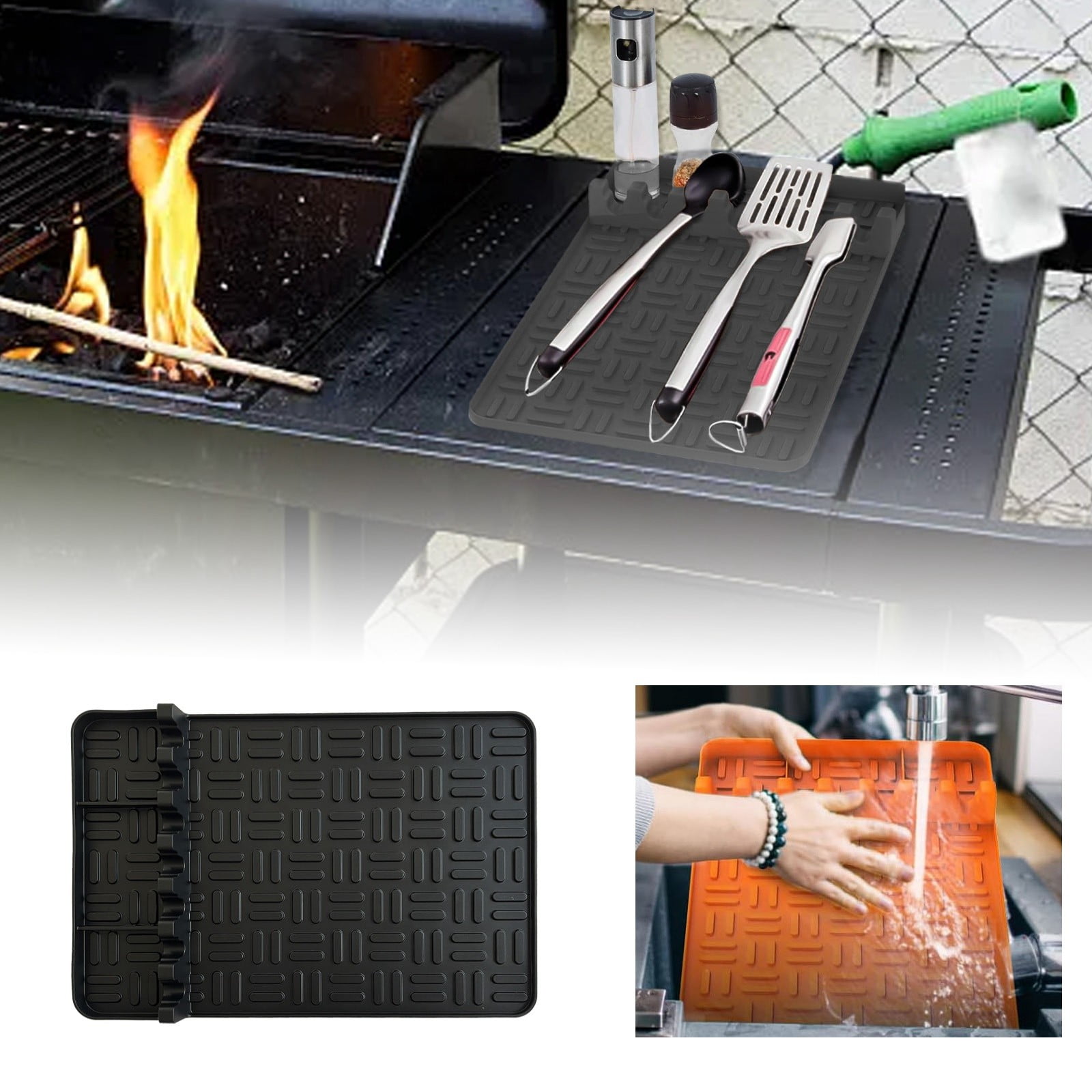 Silicone Grill Mat for Outdoor Grill Oven Covers for Electric Stove Grill Mats for Outdoor
