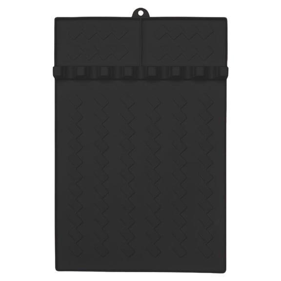 Silicone Grill Mats for Outdoor Grill, Heatproof Silicone BBQ Side Shelf Mat, Non-Slip Grill Tool Rest Pad, Multipurpose Silicone Baking Rack Pad, Griddle Utensil Holder Mat,16.14×10.43 in,Black