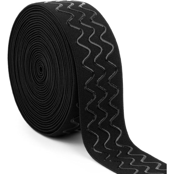Silicone Gripper Elastic Band Non-Slip 5 Yards 1.5 Inch Black Tape for ...