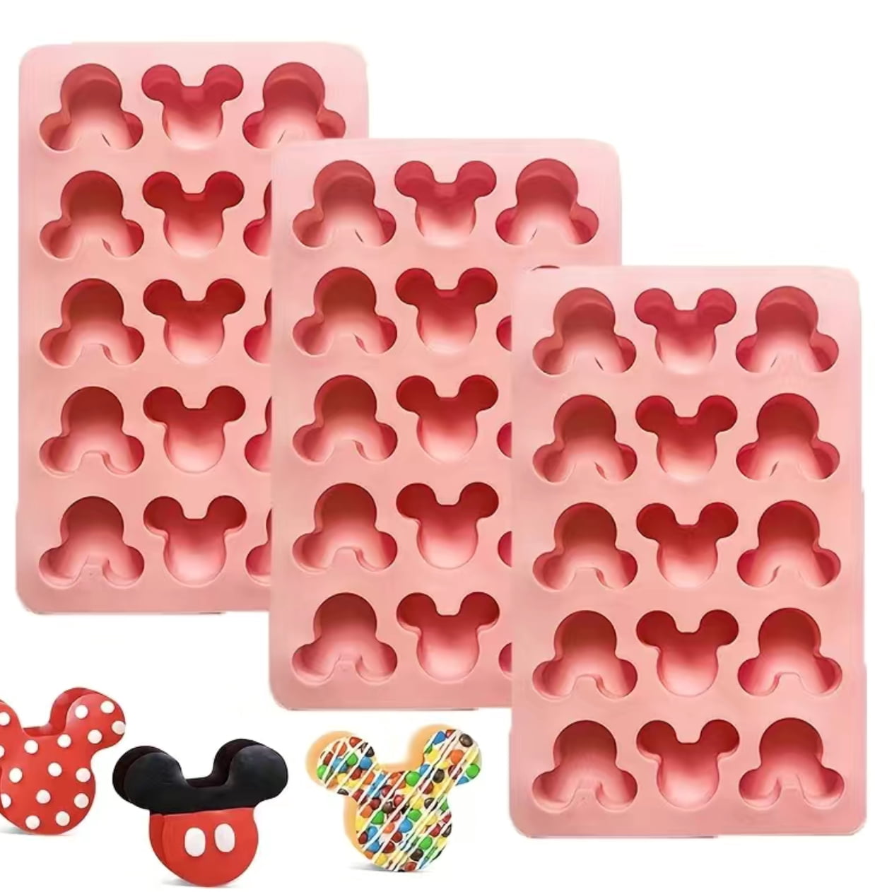 3-Pack Mouse Shape Silicone Candy Molds - 15 Cavity Gummy, Chocolate & Soap Molds, Food Safe, Dishwasher Safe