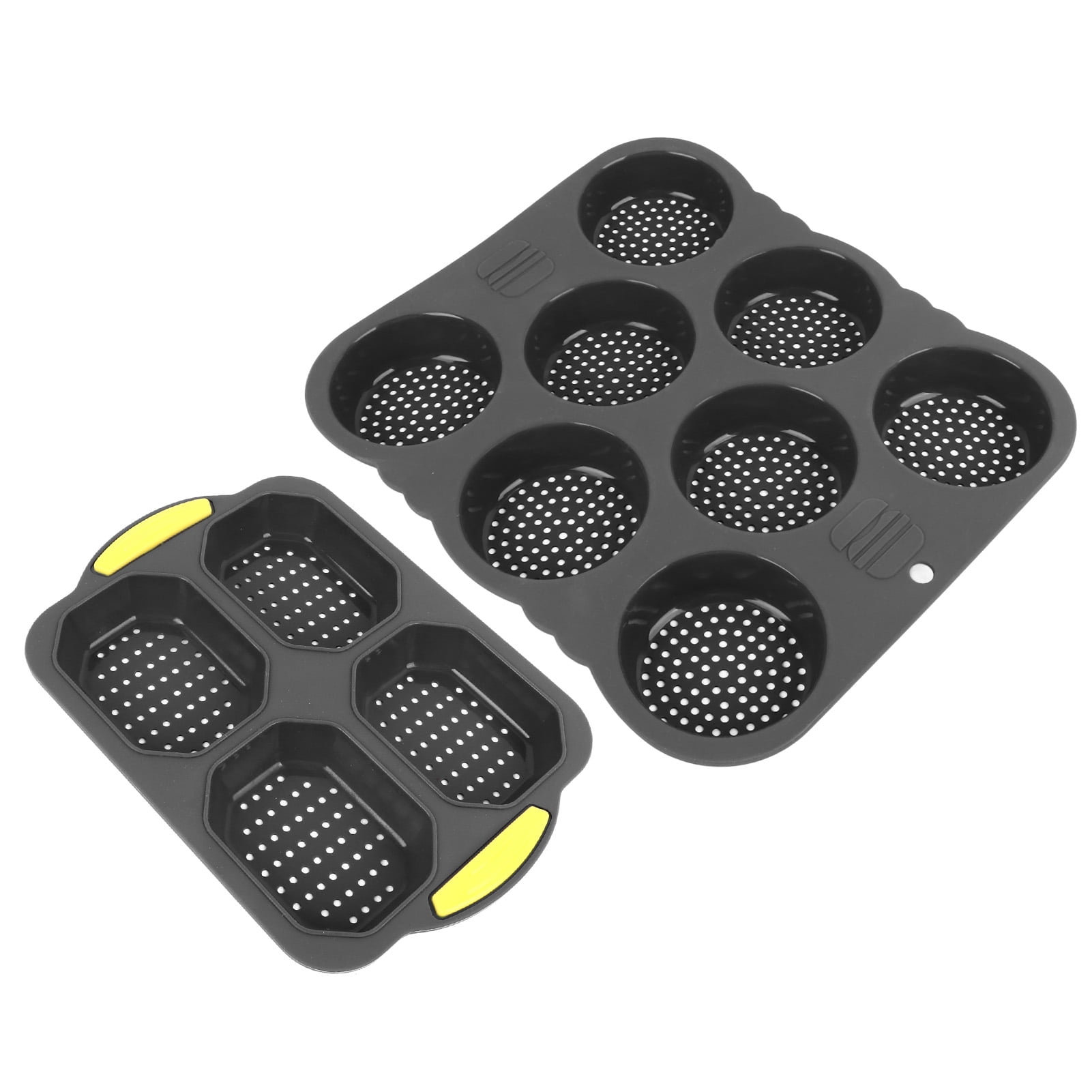 Silicone Hamburger Bread Mold 8 Cavity and Baguette Pan 4 Cavity Set