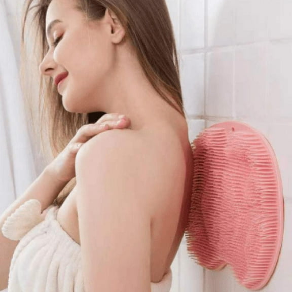 Silicone Hands-Free Big Flat Back Scrubber for Shower,Foot Cleaner Massager Non Slip Silicone Pad