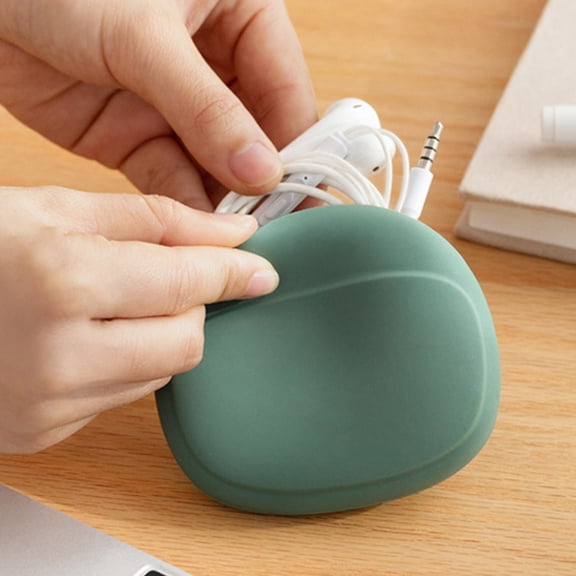 Silicone Headphone Cable Organizer Case Waterproof Mini Portable Travel Wired Earphone Earbuds Keys Data Cables Storage Box Headphone Accessories