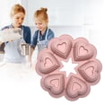 thumbnail image 1 of Silicone Heart Cake Mold Set - Red Large Fluted Ring Cake Pan & Pink 6-Cavity Muffin Chocolate Tray - Non-Stick Baking Supplies for Mousse, Jello, Soap(Pink), 1 of 7