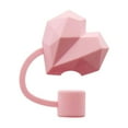 thumbnail image 1 of Silicone Heart Shape Straw Cover Cap 0.4In Reusable Straw Toppers, Cute Straw Lids Protectors Valentins Day Party Cup Decorations, Pink, 1 of 6