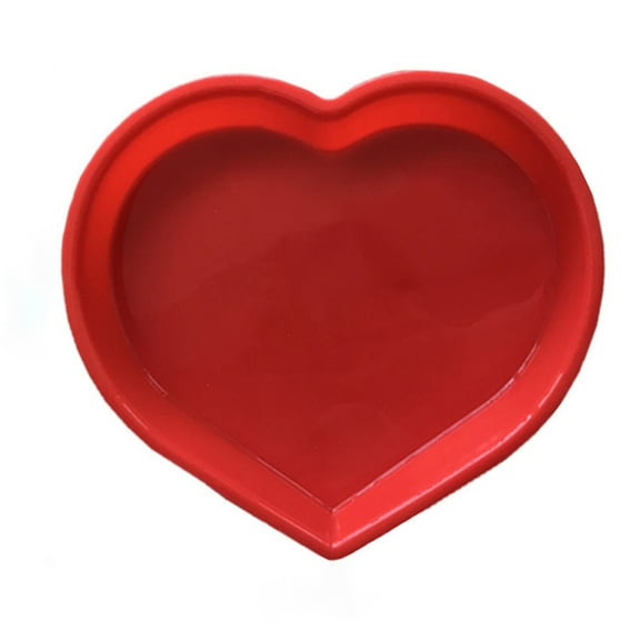 Silicone Heart Shaped Cake Pans 9.5 Inch Red Nonstick Grade Silicone Easy Clean Freezer Microwave And Oven