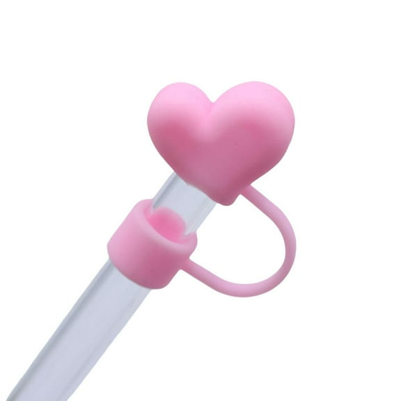 Silicone Heart Straw Cover for Cup,Valentines Reusable Heart Straw Toppe,10Mm/0.4Inch Straw Tip Lid Protector For 30/40Oz Cup Accessories,Valentines Day Funny Gifts