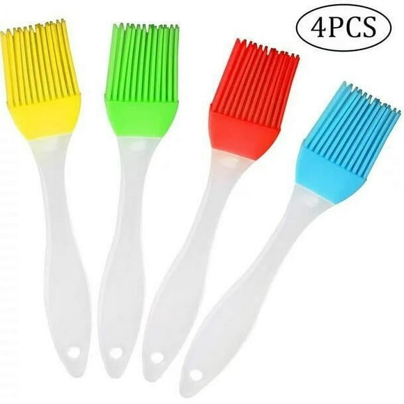 Silicone Heat Resistant Marinading Meat Grill Basting Pastry Brush for Oil Butter Sauce Sausages Desserts Turkey Baster Grill Barbecue, Multicolor(4 pack)