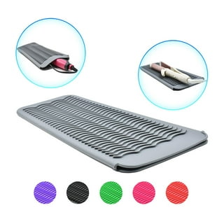 Professional Large Silicone Heat Resistant Mat for Hair Tools, Portable  Anti-Scald Pad Cover with Velcro for Flat Iron, Curling Irons, Hair