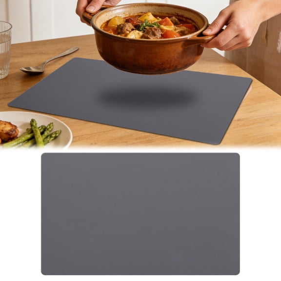 Silicone Heat Resistant Mats for Countertop,Silicone Mats for Kitchen Counter,Large Silicone Countertop Protector 24" by 16",Nonskid Heat Resistant Desk Saver Pad,Multipurpose Mat,Placemat,Dark Gray