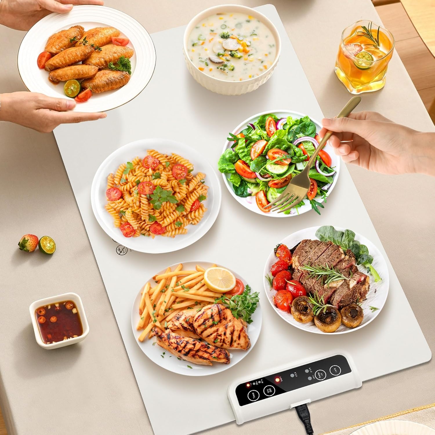 Silicone Heating Mat for Food, Foldable Warming Plate, Full Surface Heating Food Warmer, 3