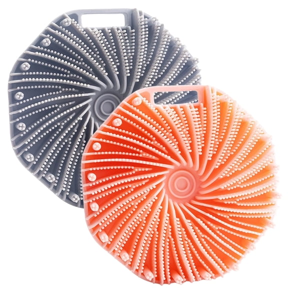 NATPLUS Silicone Hexagonal Bath Brush, Double-Sided Shower Scrubber for Gentle Exfoliation, Hangable Body Brush for Deep Cleaning & Skin Massage
