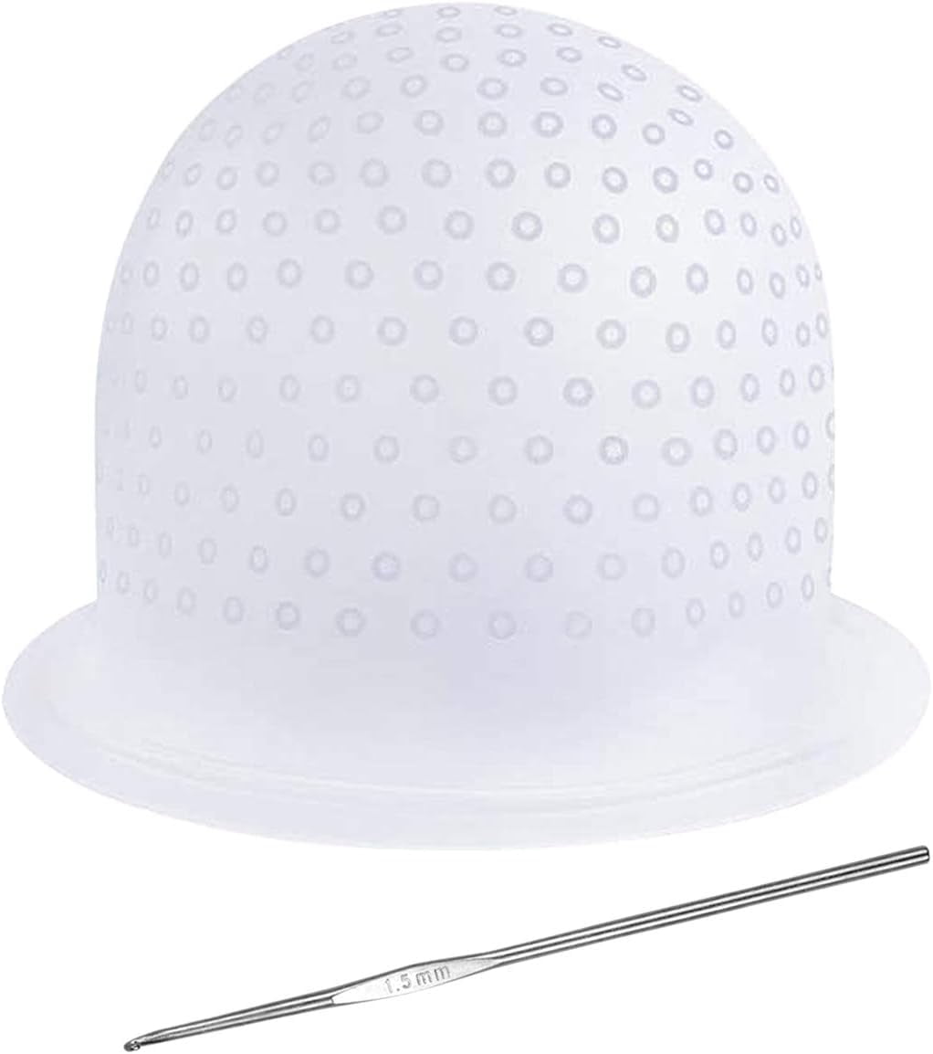 Silicone Highlighting Cap, Highlighting Cap and Hook, Hair Dye Cap