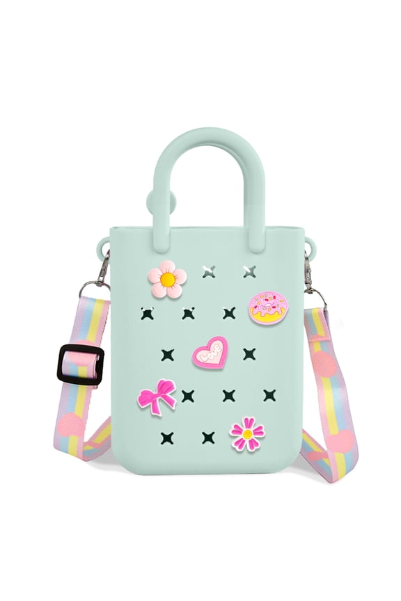 Silicone Hole Handbag Toddler Purse With Adjustable Shoulder Strap Can Be Diy Decoration, Girls Birthday Gift