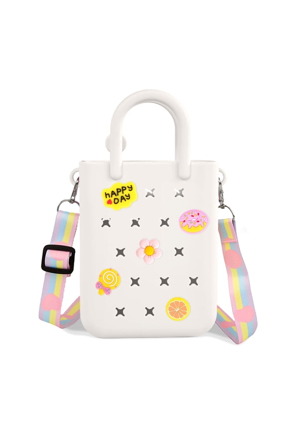 Silicone Hole Handbag Toddler Purse With Adjustable Shoulder Strap Can Be Diy Decoration, Girls Birthday Gift