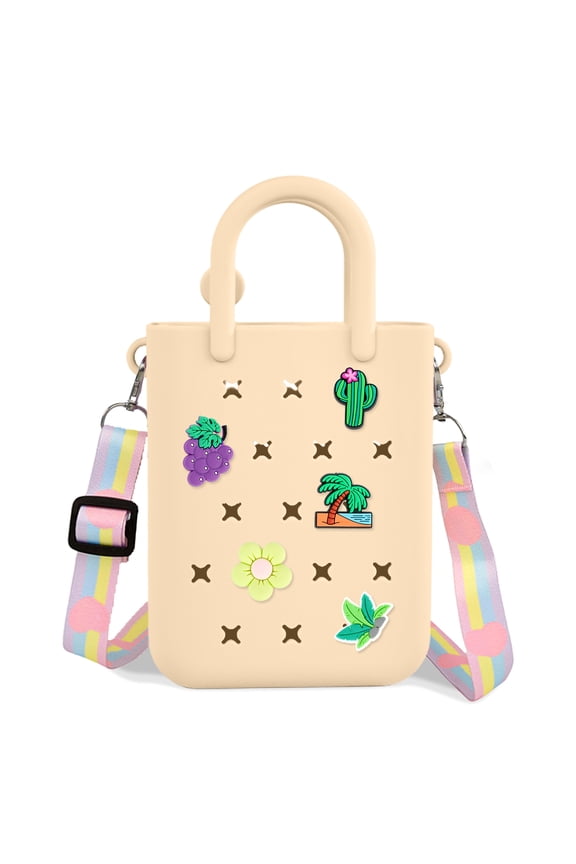 Silicone Hole Handbag Toddler Purse With Adjustable Shoulder Strap Can Be Diy Decoration, Girls Birthday Gift