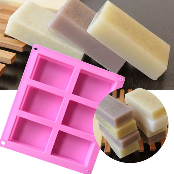 Silicone Homemade Making Rectangle Mould Soap DIY Cake Craft 6-Cavity Cake Mould,Cake Pan