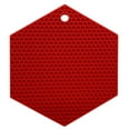thumbnail image 1 of Silicone Honeycomb Insulation Pad Placemat Hexagonal Honeycomb Diamond Insulation Pad Food Grade Non-Slip Red A， Trivet Mat Multipurpose Silicone Pot Holders Heat Insulation, 1 of 4