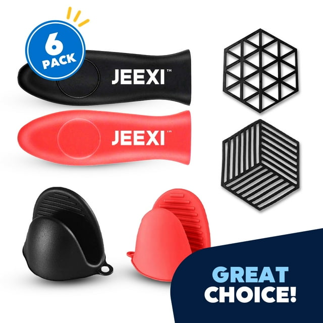 Silicone Hot Handle Cover + Potholders + Oven mitts, Cast Iron Skillets