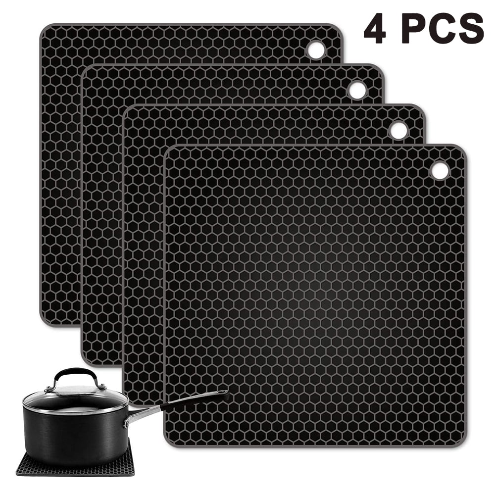 Travelwant Silicone Placemat & Coaster Set ( Placemats & Coasters / Pack of 2), Heat-Resistant Non-Slip Washable Table Mats, Modern Design Placemats