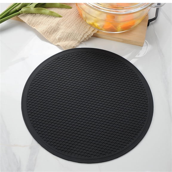 Silicone Hot Pot Holder Mats - Heat Resistant Kitchen & Dining Table Pads for Pans, Plates, Cups, Cutlery - Square Non-Slip Countertop Protectors