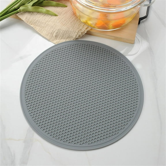 Silicone Hot Pot Holder Mats - Heat Resistant Kitchen & Dining Table Pads for Pans, Plates, Cups, Cutlery - Square Non-Slip Countertop Protectors
