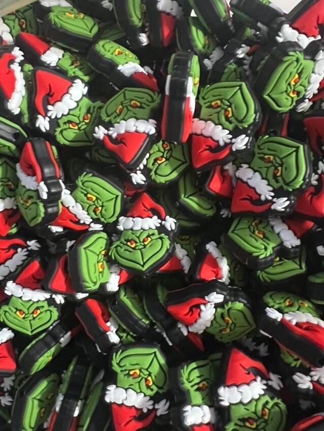 Silicone Hot Selling Grinch Beads | CRAFT SUPPLY | Silicone focal beads set of 5