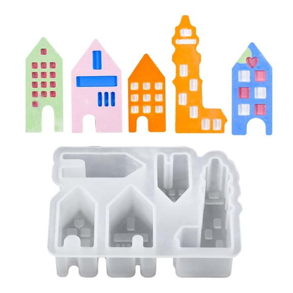 Silicone House Accessory Mold For Making Unique European Hollow House Figurines Great For Home Decoration