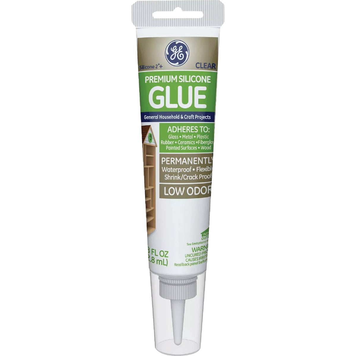5-pack GE Household Glue & Seal - Silicone II, Liquid Adhesive - 5 Pack, 2.8 oz Each — Residential Use, Standard Application