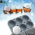 thumbnail image 1 of Silicone Ice Ball Maker Tray for Whiskey Cocktails, 6 Sphere Ice Mold Easy Release for Drinks and Party Use, 1 of 5
