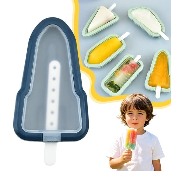 Silicone Ice Cream Bar Mold with Cover, Easy Clean Reusable Popsicle Tray for DIY Frozen Snacks