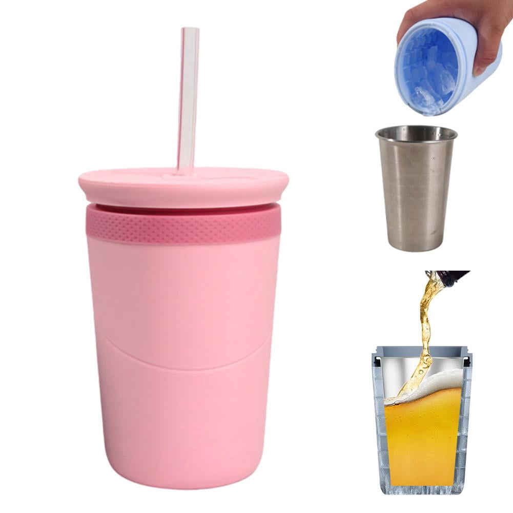 Silicone Ice Cube Cylinder, Silicone Ices Bucket, Cylinder IceCube Mold Ice Trays, Mini Ices Tray Mold Cup with Lid Crushed IceMaker Cup for Coffee Juice Tea Cocktail Chilling