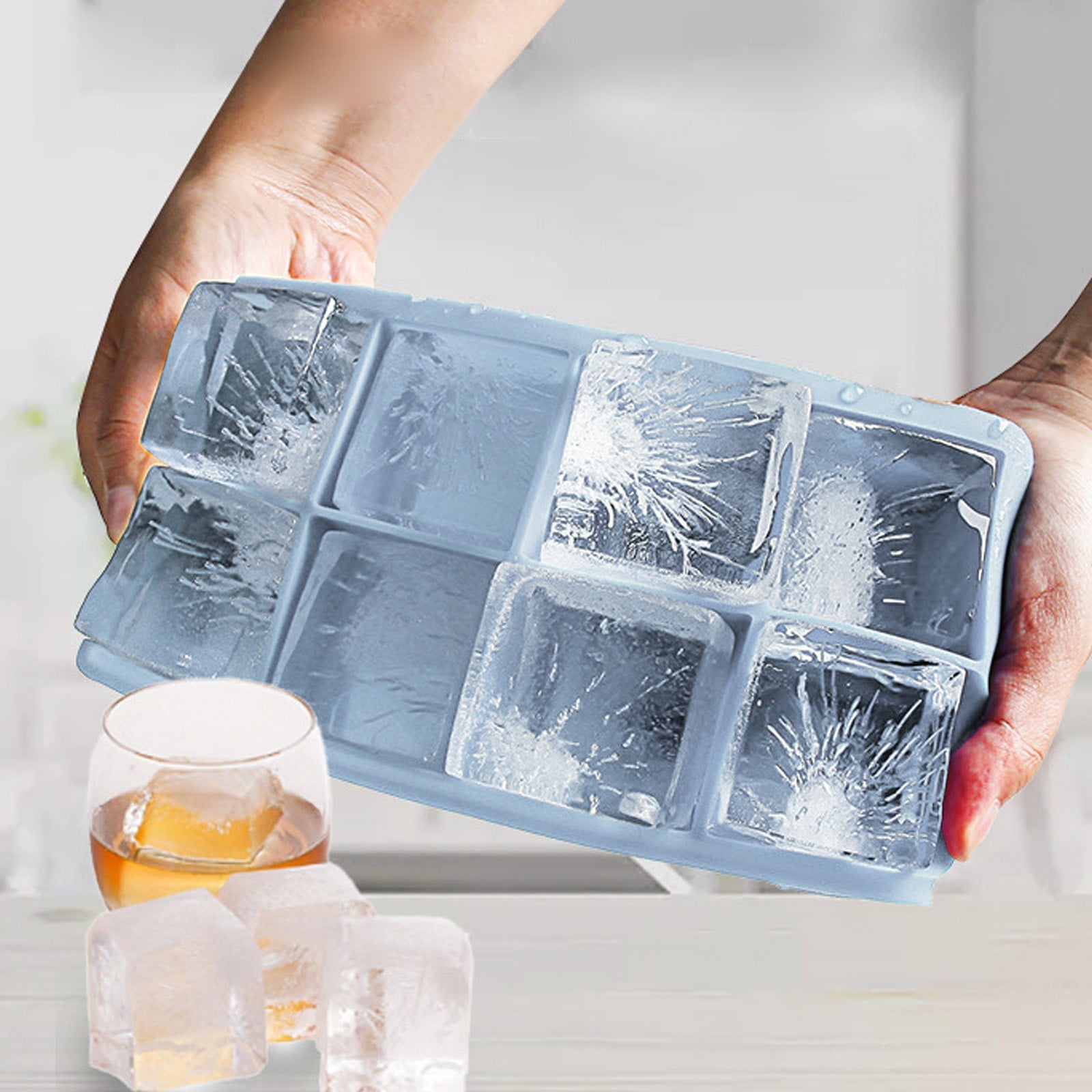 Silicone Ice Cube Large Ice Cube Eight Box Ice Box With Cover Home Bar